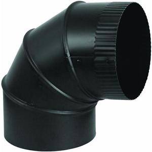 4 Inch Black Wood Stove Pipe Adjustable Elbow image 0