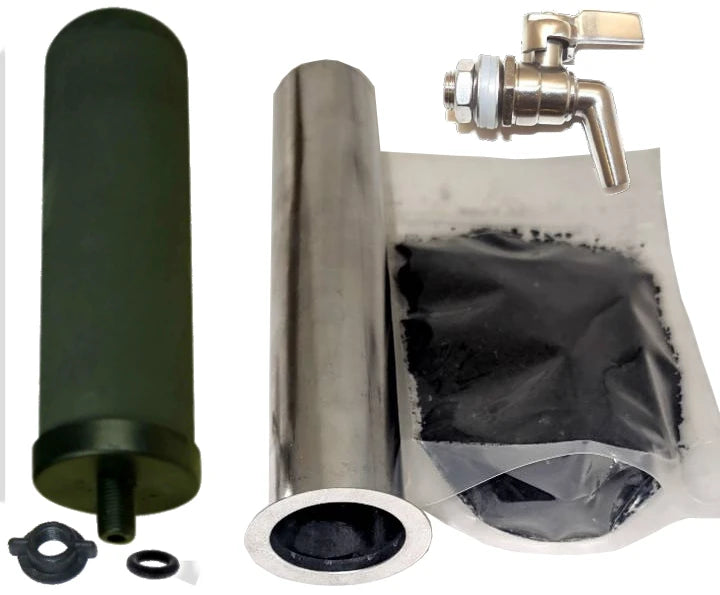 AquaGuard DIY Gravity Water Filter Kit with Stainless Steel Radiation, PFAS, Fluoride