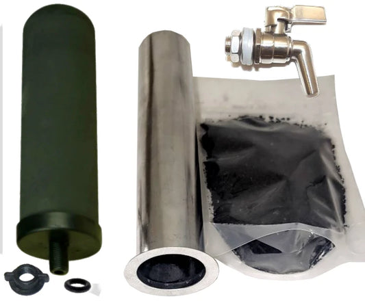 AquaGuard DIY Gravity Water Filter Kit with Stainless Steel Radiation, PFAS, Fluoride