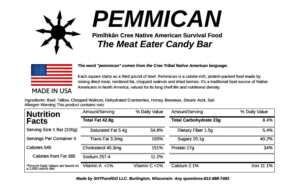 Pemmican Meat Eater Candy Bar Survival Food image 5