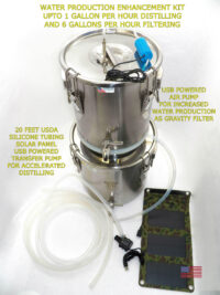 Gravi-Stil Enhanced Kit for Water Ocean Desalinator and Distiller