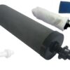DIY gravity feed water filter kit with 7" black candle filter, pre-filter sock, nozzle, scrub pad