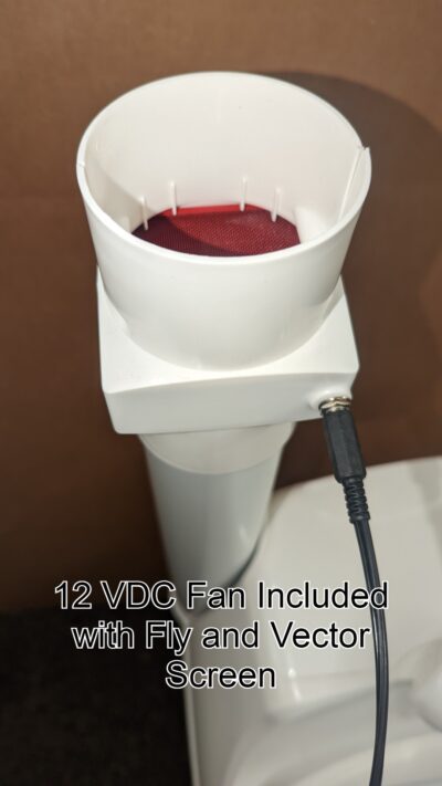 12 VDC fan fly and vector screen Poopod
